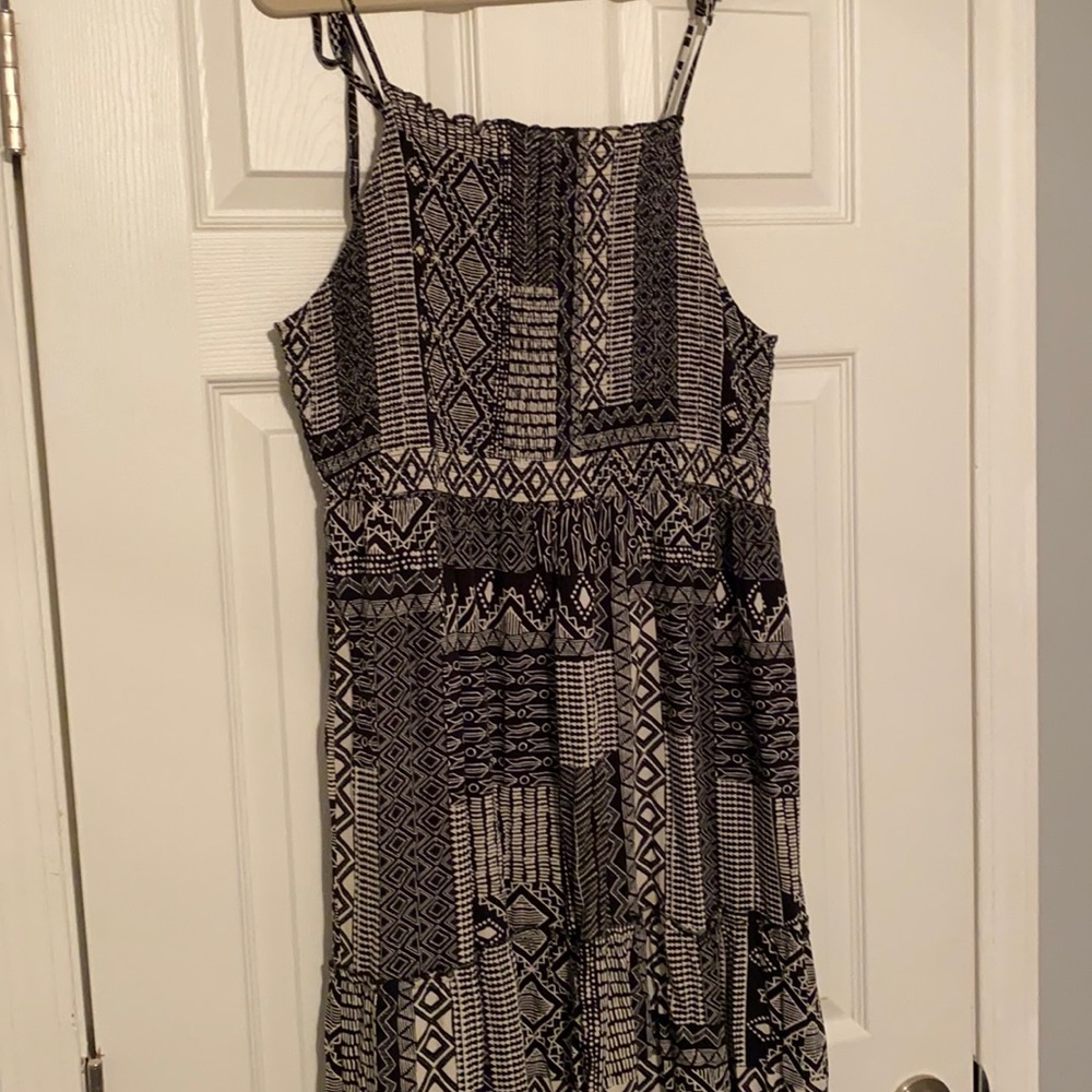 Black and white tribal maxi dress